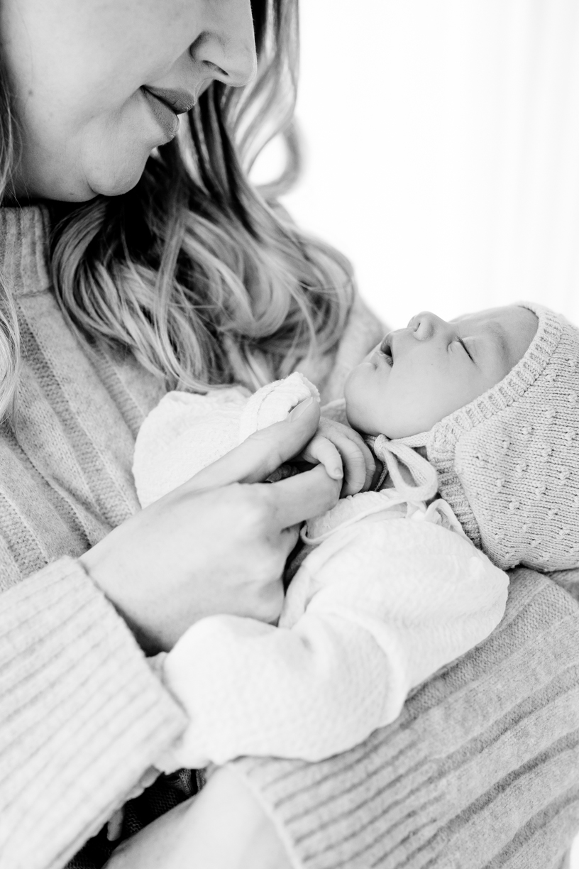 Baby in bonnet newborn photos 