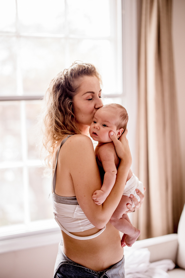 Natural and relaxed in home newborn baby photography sessions in Yorkshire 