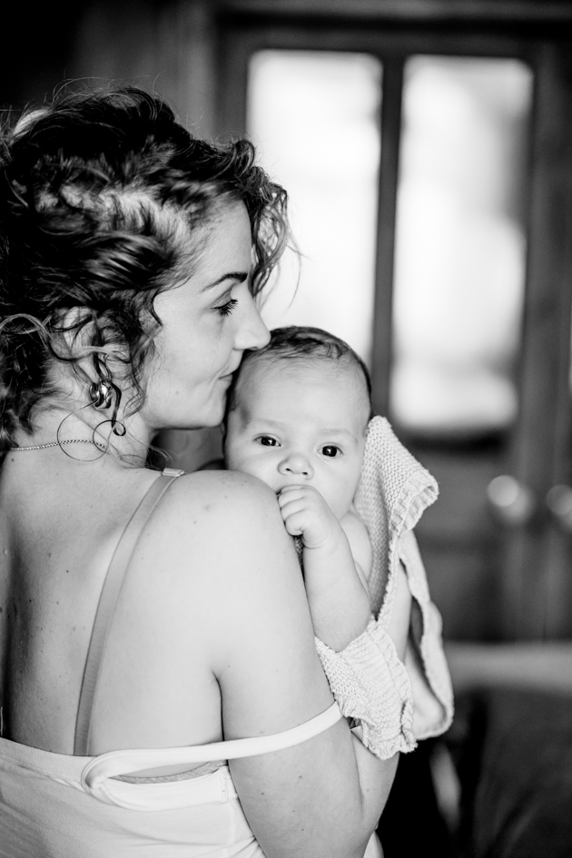 Mum and baby on newborn photography session at home in Whitby Yorkshire 