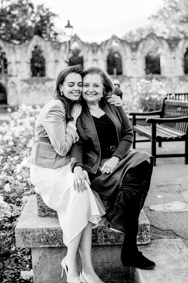 St Mary's ruins in the backdrop to family portraits 