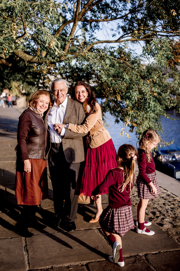 Holiday family photographs in york near the river ouse and museum gardens at sunset