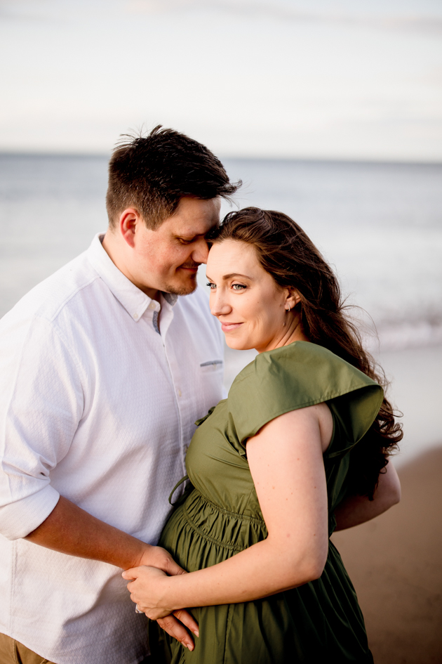 Natural maternity photography York at Sandsend beach